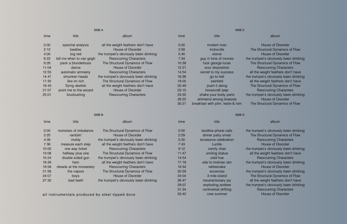 53 dove instrumentals from 2023 (double cassette)
